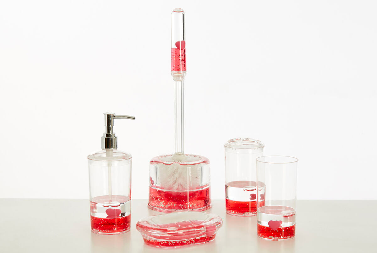 Acrylic Red Floating Hearts Tumbler