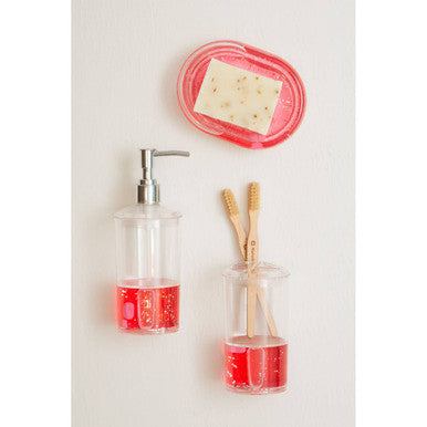 Floating Acrylic Hearts Toothbrush Holder | Floating Hearts