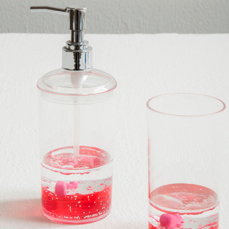 Floating Acrylic Hearts Lotion Dispenser