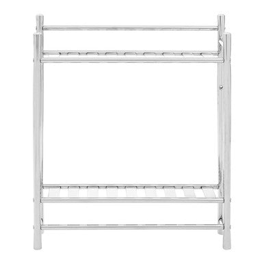 Dara Chrome Finish 2 Tier Towel Shelves