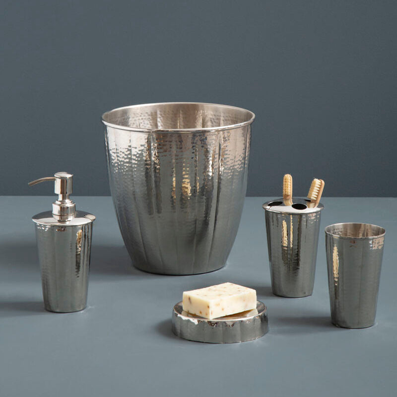 Vaco Hammered Bathroom Nickel Finish Tumbler