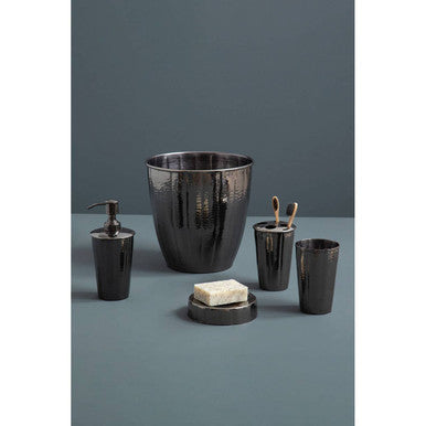 Vaco Hammered Black Nickel Finish Waste Bin