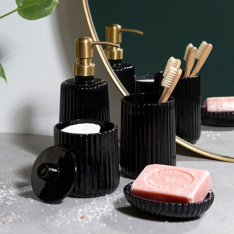 Ticino Brittany Black Glass Lotion Dispenser
