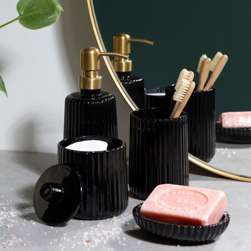 Ticino Brittany Black Glass Soap Dish