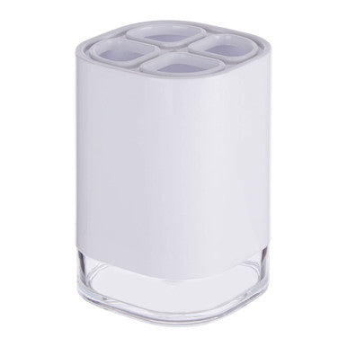 Ando White Acrylic Toothbrush Holder with Four Sections