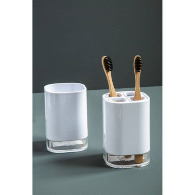 Ando White Acrylic Toothbrush Holder with Four Sections
