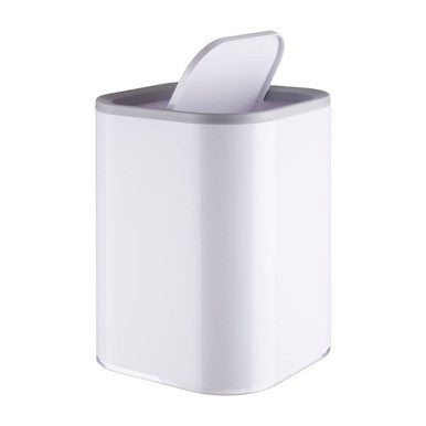 Ando White Acrylic Waste Bin with Flip Lid