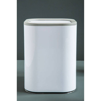 Ando White Acrylic Waste Bin with Flip Lid