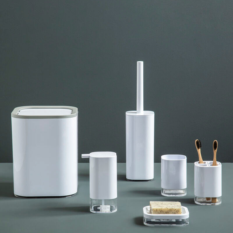 Ando White Acrylic Toothbrush Holder with Four Sections
