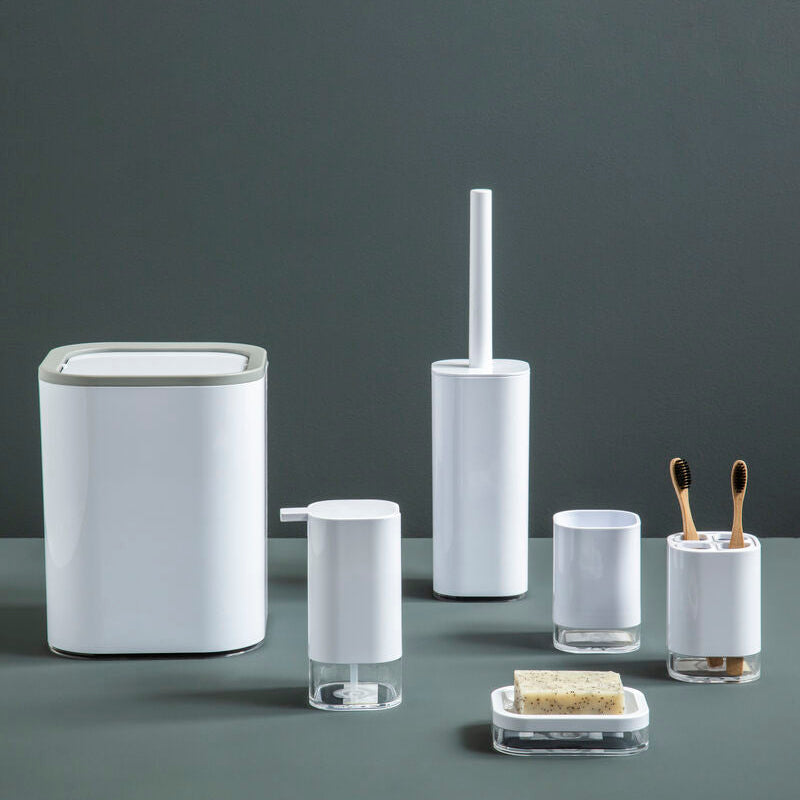 Ando White Acrylic Waste Bin with Flip Lid