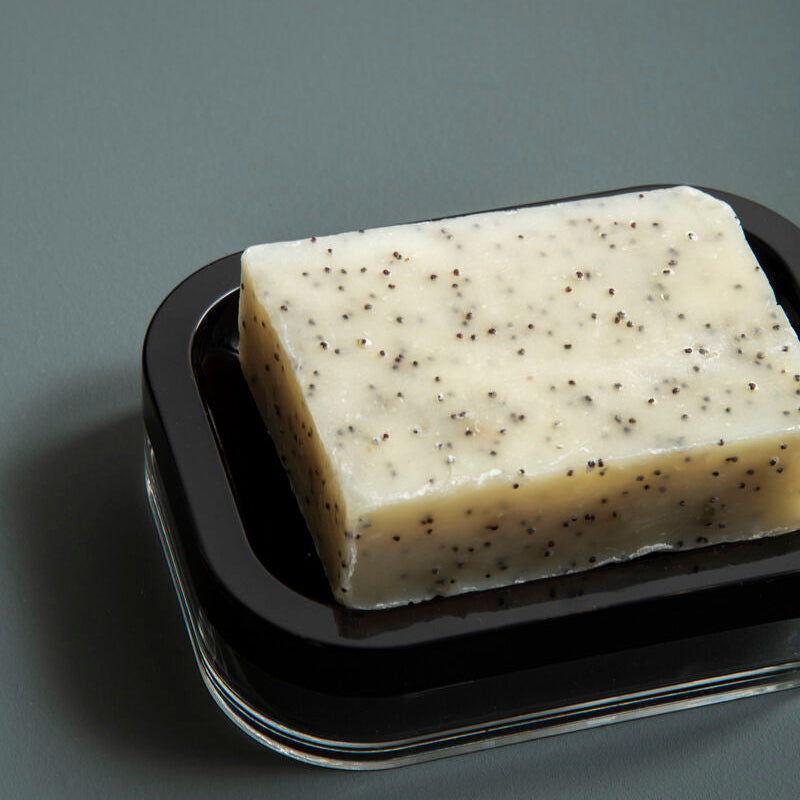 Ando Black Acrylic Soap Dish with Draining Hole