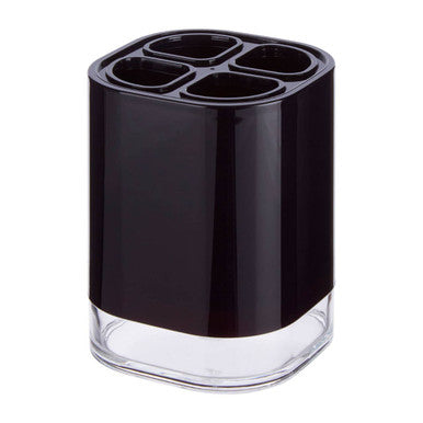 Ando Black Acrylic Toothbrush Holder with Four Sections