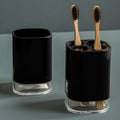 Ando Black Acrylic Toothbrush Holder with Four Sections