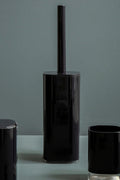 Ando Black Acrylic Toilet Brush Holder with Lid