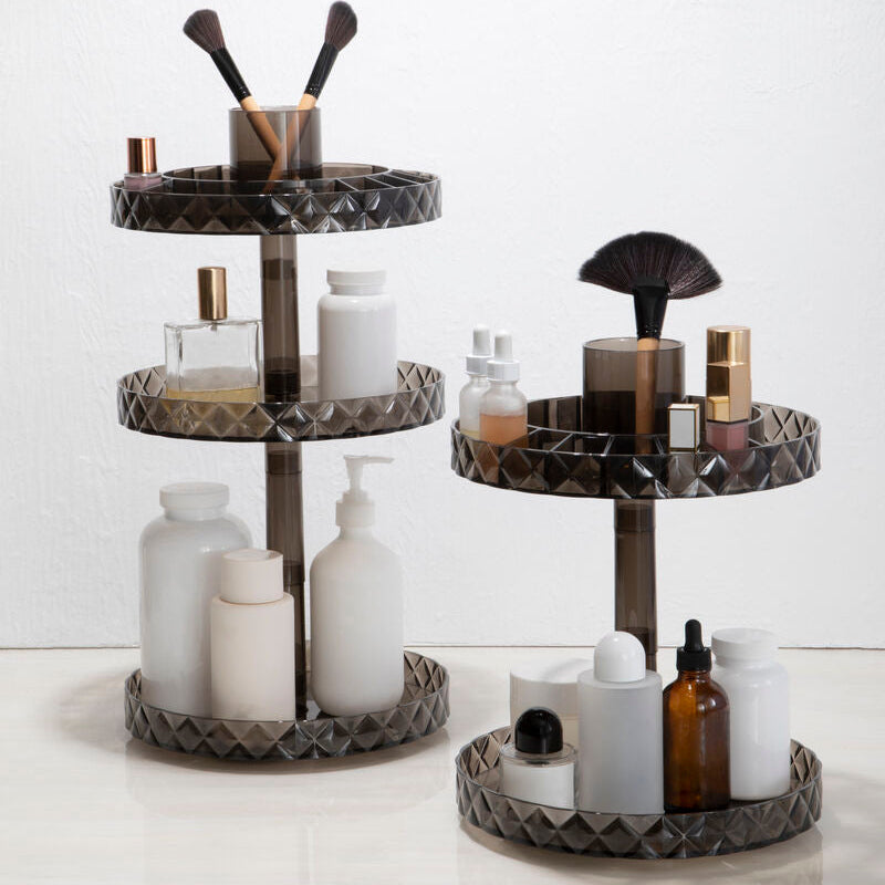 Beauty Three Tier Revolving Black Cosmetic Organiser