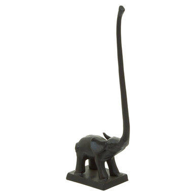 Fauna Black Finish Elephant Toilet Roll Holder