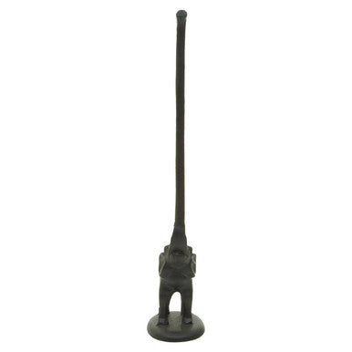 Fauna Black Finish Elephant Toilet Roll Holder with Round Base