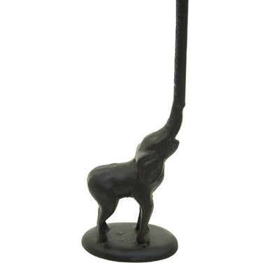 Fauna Black Finish Elephant Toilet Roll Holder with Round Base