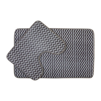 Soak Chevron Bath And Pedestal Mat Set