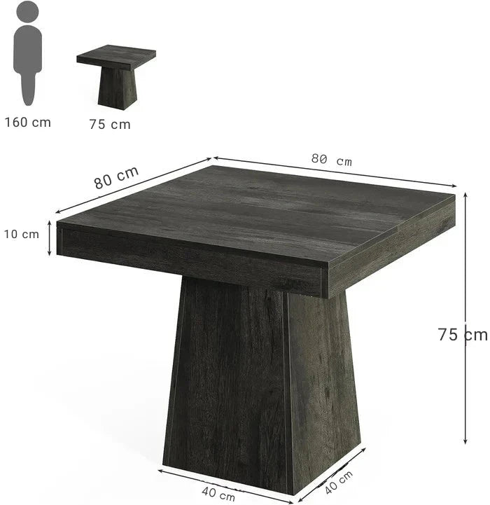 80cm Dining Table, Square Farmhouse Kitchen Table Dinner Table