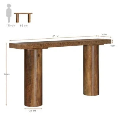 160cm Console Table, Long Rustic Sofa Table Bar Table