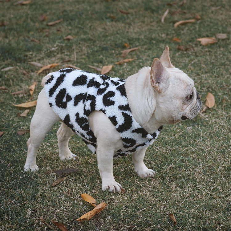 Cashmere thickened cow leopard vest