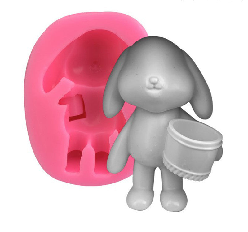 Holding Bucket Rabbit Carrot Silicone Mold DIY Handmade Ideas