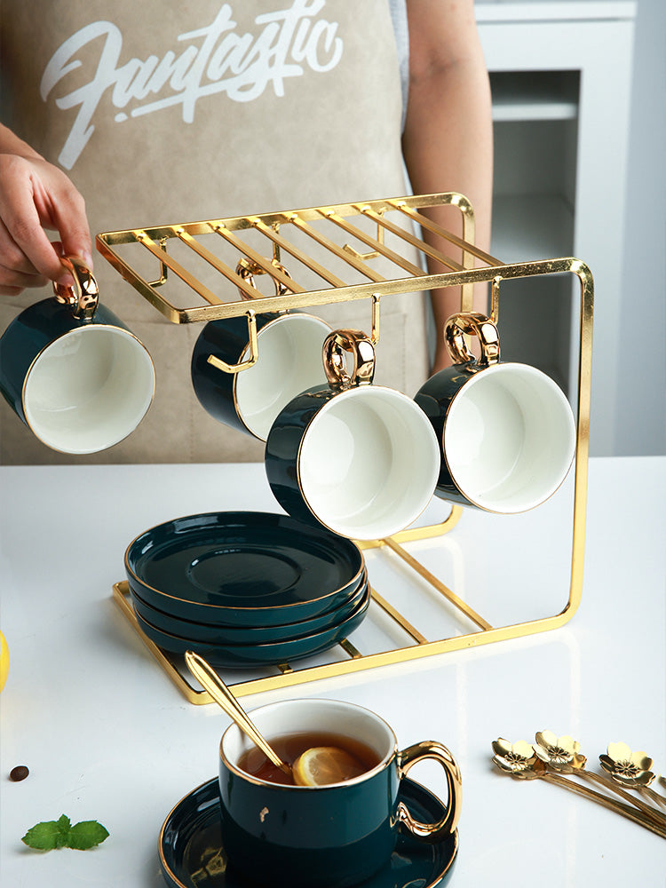 Coffee Cup And Saucer Set Ceramic Cup With Saucer And Spoon Cup Holder Set