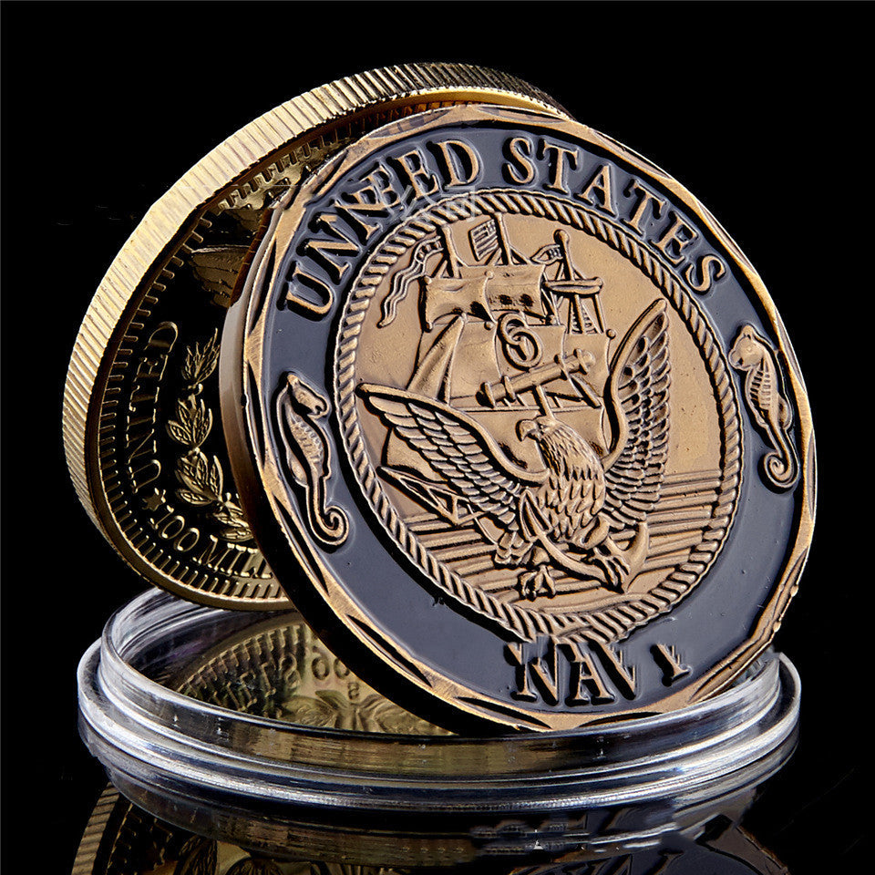 Navy Medal Alloy Case Commemorative Coin Customized Challenge Coin