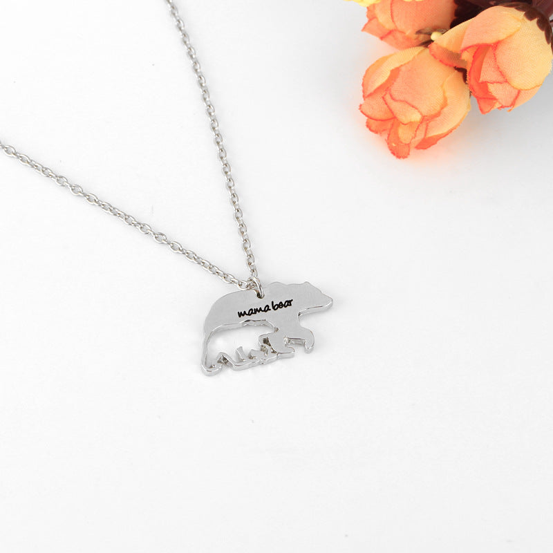 Cross-border WISH Amazon Hot Selling European and American Mother's Day Gift Mama Bear Necklace