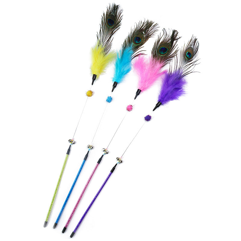 Funny Cat Stick Bite-Resistant Feather Long Rod Funny Cat Stick