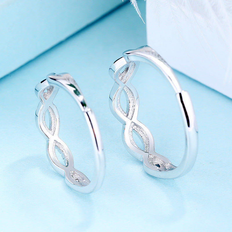 Sansheng III 925 Sterling Silver Couple Ring Japan And South Korea Simple Trend Of Men And Women On The Ring Valentines Day Gift For Girlfriend