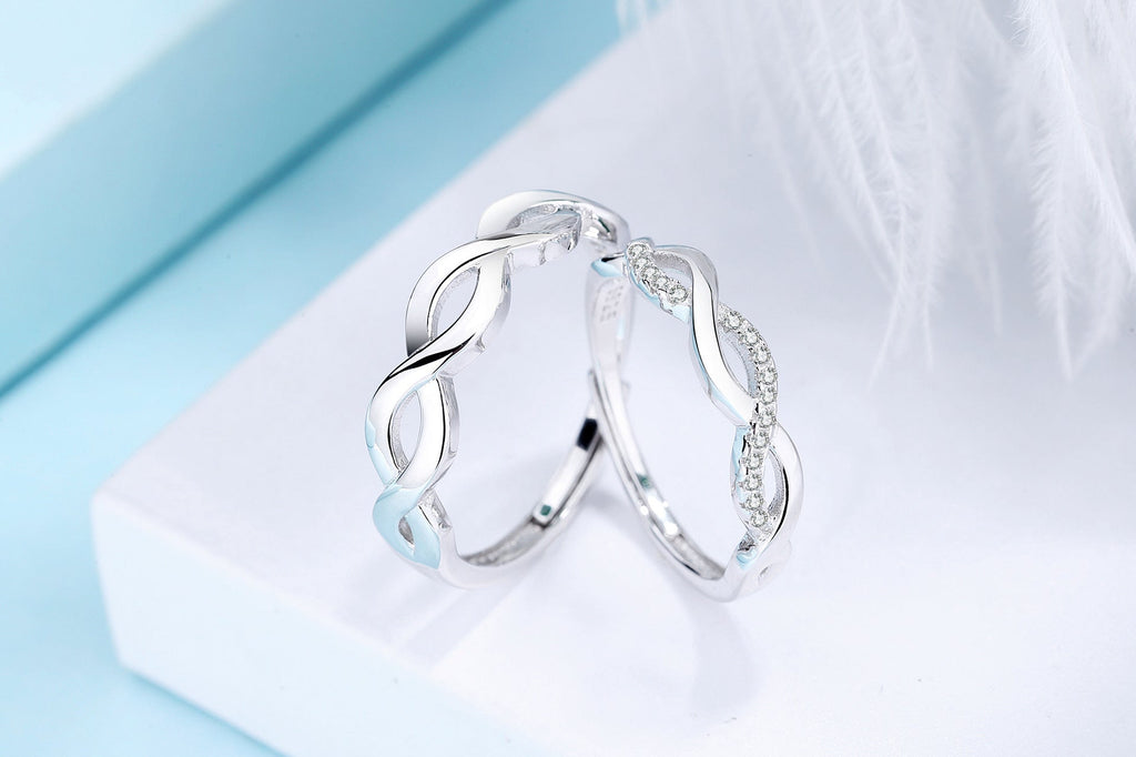 Sansheng III 925 Sterling Silver Couple Ring Japan And South Korea Simple Trend Of Men And Women On The Ring Valentines Day Gift For Girlfriend