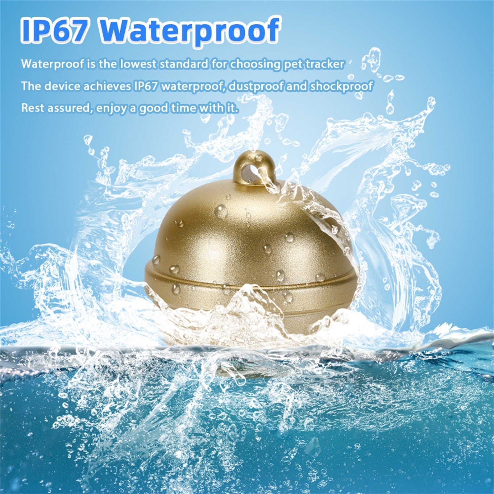 Pet GPS Bell Locator IP67 Waterproof Cat And Dog Locating Ring Interchangeable Card G15