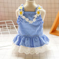 New Pet Clothes Cat Clothes Yellow Plaid Sunflower Bee Skirt