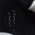 Korea Leaf Zircon Temperament All-match Long Tassel Earring