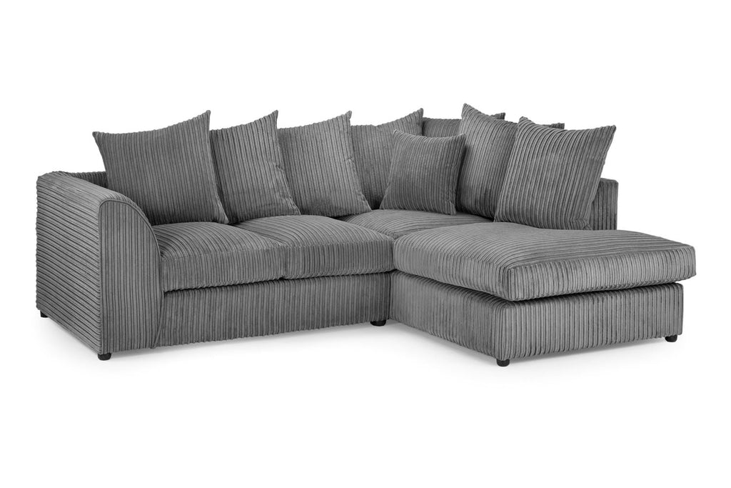 Harley Jumbo Grey Right Corner Sofa - Foam-Filled Comfort, Solid Frame