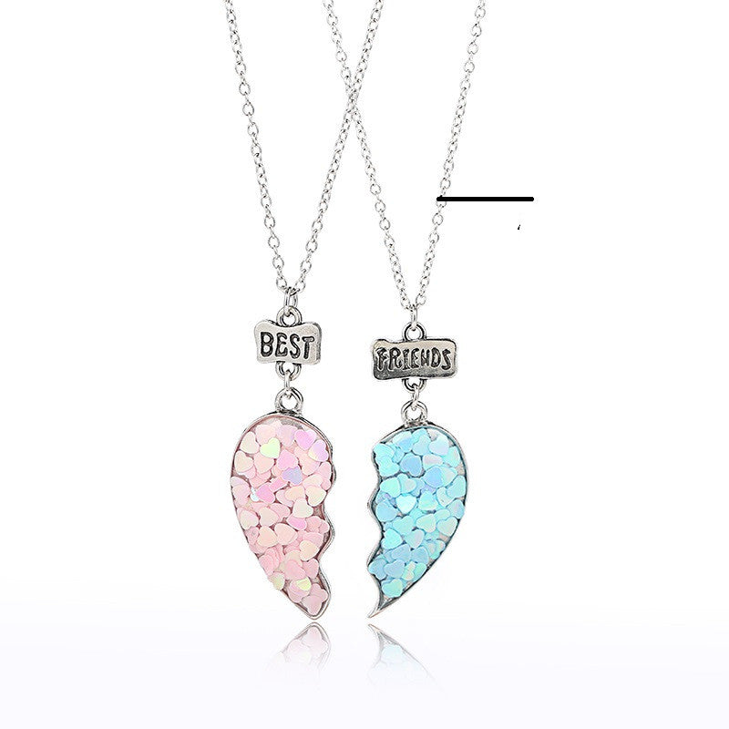 Epoxy Cartoon Alloy Jewelry New Sequin Love Heart Shape