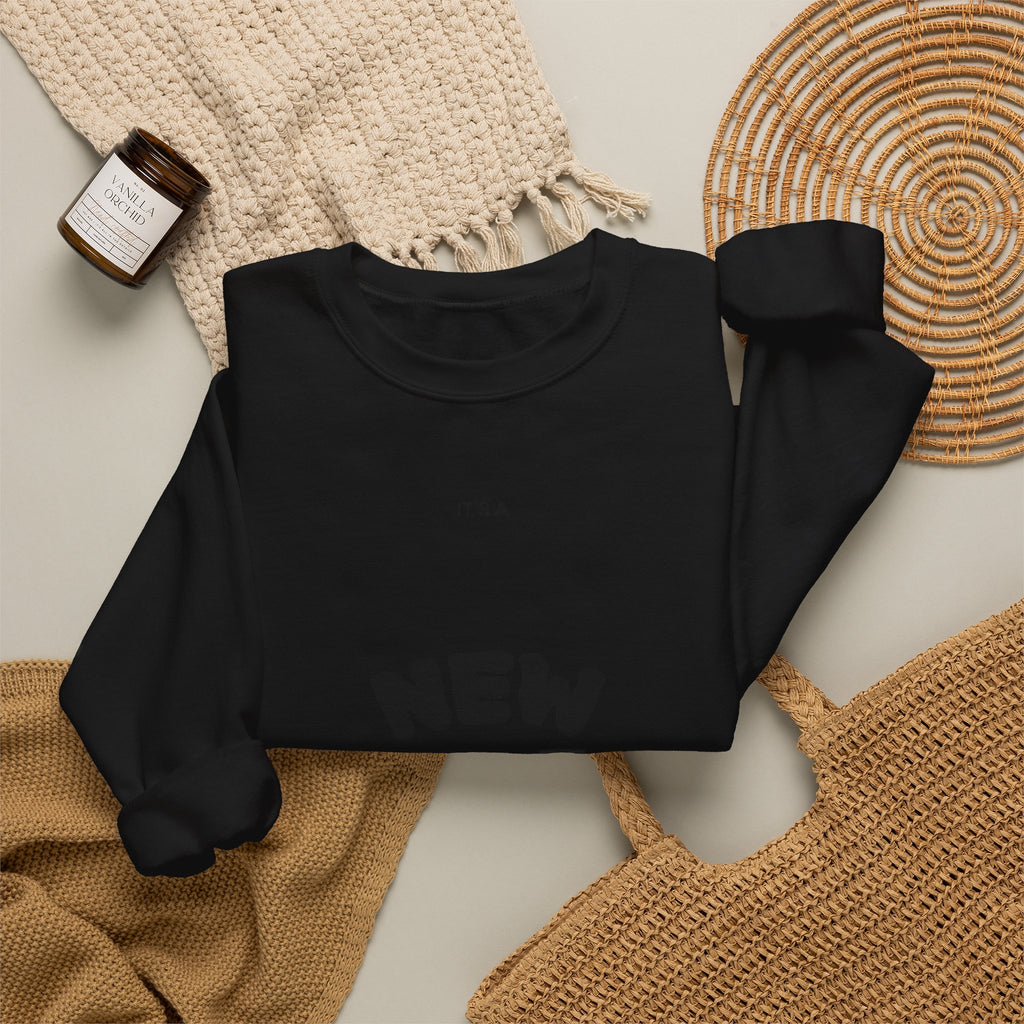 New Day Crewneck Sweatshirt — Minimal Positive Graphic Pullover