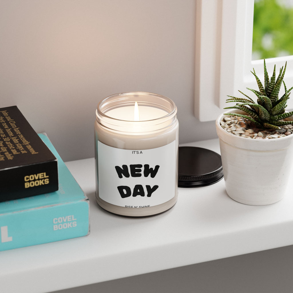 Candle — "It's a New Day" Scented Soy Candle, 9oz (Inspirational Morning Candle)