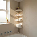 Triangle Telescopic Corner Shower Rack - 4-Tier Shower Storage Savings