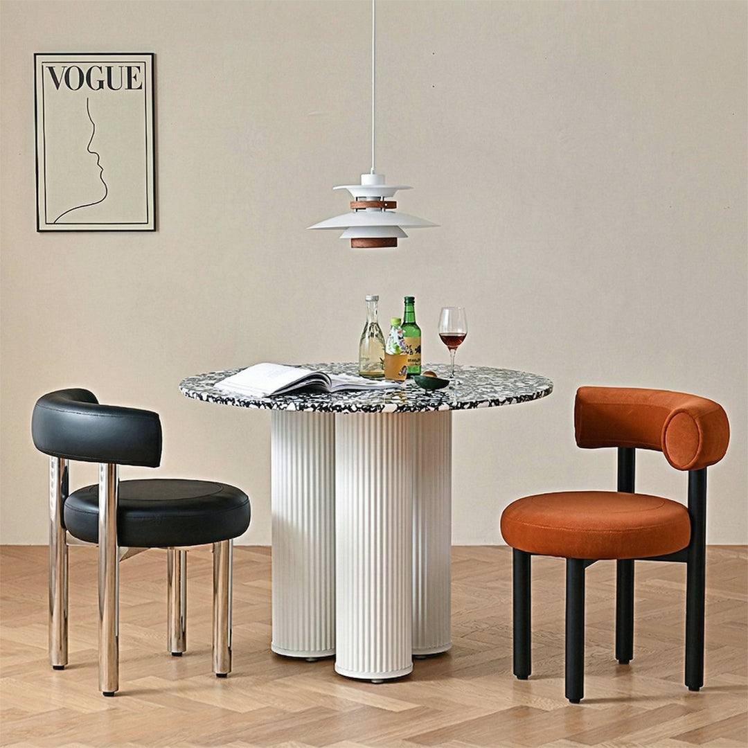 Martinez Small Round Dining Table, Marble