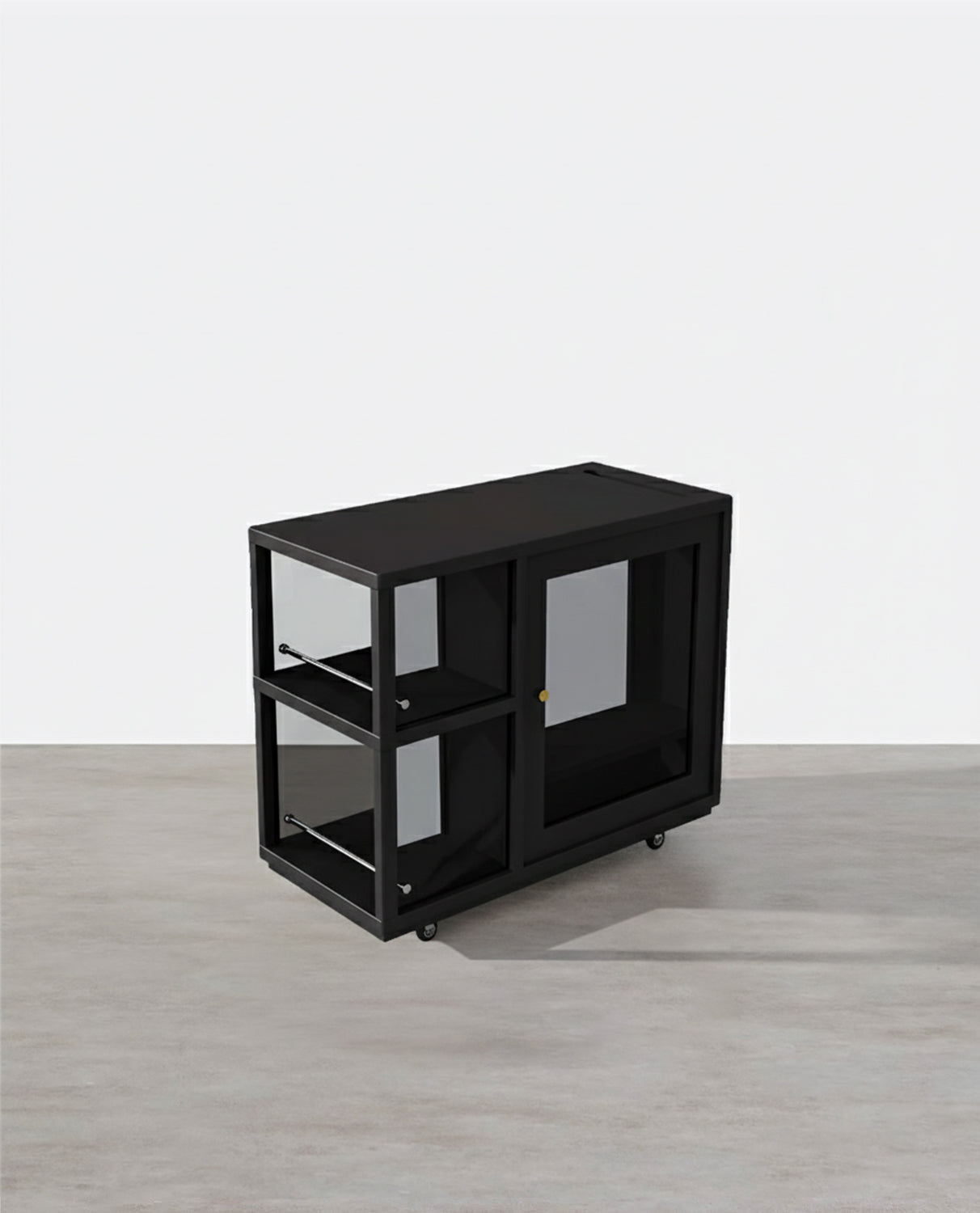 Aglaea Side Table With Storage, Black