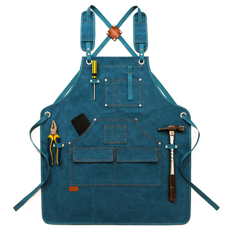 Fashion canvas apron custom logo anti-fouling thickening