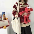 Dog embroidered shoulder bag