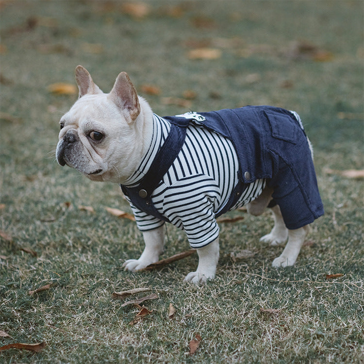 Cotton Stretch Four-legged Cat And Dog Clothes Autumn And Winter One-piece Four-leg Suspenders