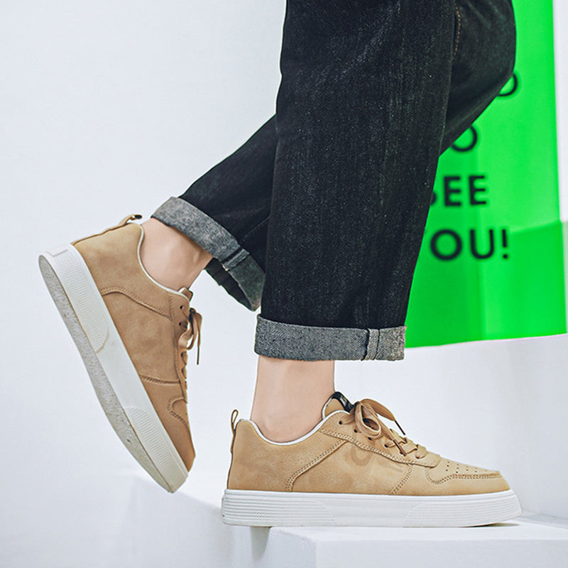 Men's Lace-up Flat Shoes Fashion Casual Round-toe Walking And Jogging Shoes Sneakers