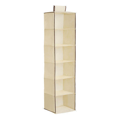 6 Section Cream Hanging Garment Organiser | Verti
