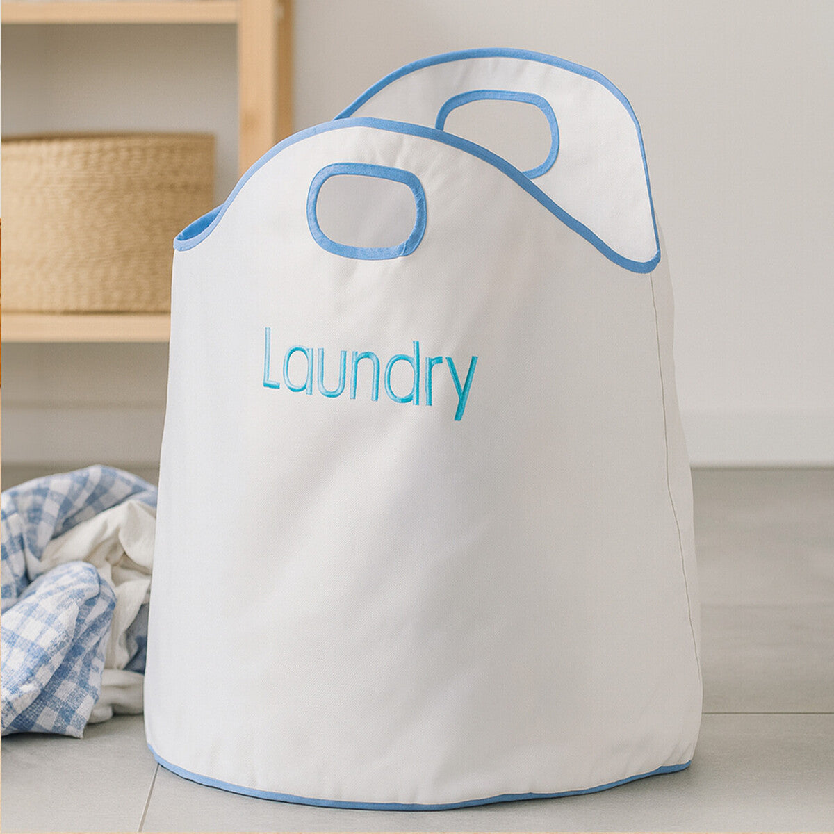 GreenLoop White and Blue Laundry Bag