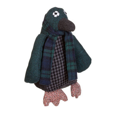 Bute Large Green Check Penguin Door Stop